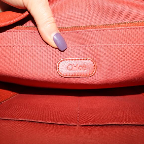 Vintage Chloé Large Burnt Orange Leather Tote - Picture 9 of 9